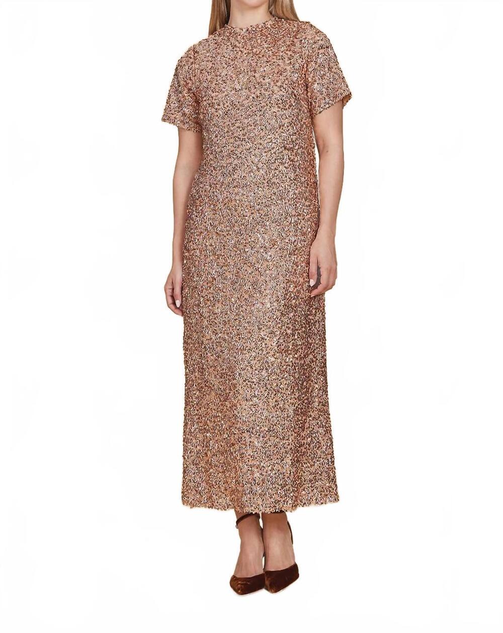 NEW OLIVIA BY LIVRO women's gwenyth dress in gold sequins